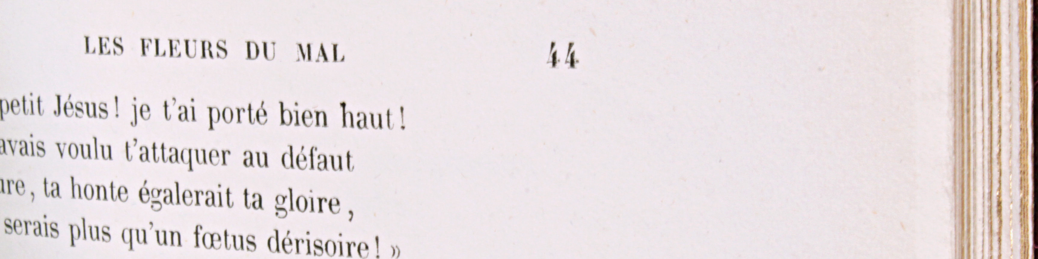 Erreur de pagination Baudelaire Fleurs du mal 1857