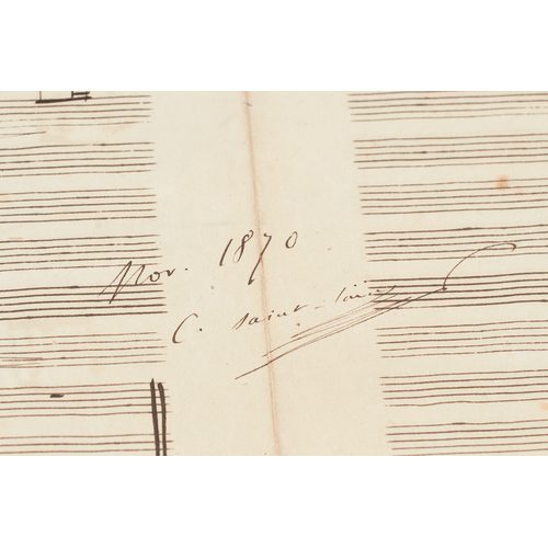 Saint Saens Camille Partition Autographe Signee Et Inedite Dune Melodie Persane 1870 Edition Originale Autographe 7 87776