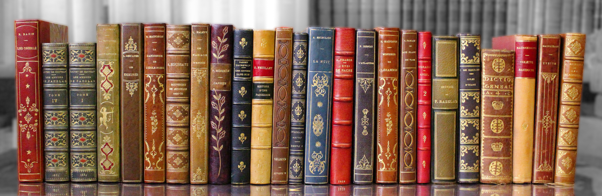 Décoration livres reliés cuir